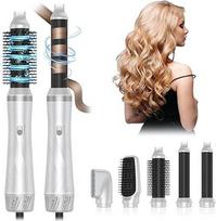 Daugiafunkcinis Haartrockner, 5-in-1, 3 Temperaturen, zum Trocknen, Glätten, Locken und Erstellen von Volumen, Schutz des Haares, Ionen-Bläser, Glätteisen und Lockenwickler, gewellter Effekt und