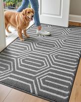 DEXI įėjimo durų kilimėliai Neslystantys plaunami žemo profilio absorbentai, atsparūs dėmėms Vidaus grindų įėjimo kilimėlis Patio 32 x 48 colių, pilkas