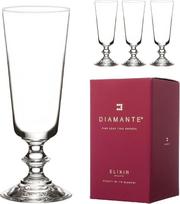 DIAMANTE Elizabeth Vintage stiliaus krištolo šampano fleitos taurių rinkinys iš 4 švino neturinčių krištolo taurių