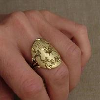 French Retro Gold Color Ring for Women Fashion Swallow Flower Pattern Ring New Party Jewelry Gift Popular Accessories 6