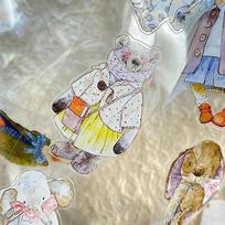 DingDing Vol13-46 Ragdoll, skaidrus PET juosta Kiss-Cut Washi Tape lipdukai, 1,57 colių x 10,94 YD, originalus vintažinis dizainas, skirtas albumų reikmenims, žurnalams, planavimo lipdukams