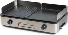 DOMO DO9259G "Genius Barbecue" - elektrinis stalinis grilis su 2 temperatūros zonomis - 2400 W - kontaktinis grilis ir panini kepsninė - juodas
