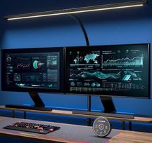 EYOCEAN LED stalinis šviestuvas su gestų valdymu ir nuotolinio valdymo pulteliu, 24 W 80 cm prispaudžiamas pritemdomas monitoriaus šviestuvas, dienos šviesos šviestuvas biuro darbuotojams, skaitytojams, architektams, siuvėjams