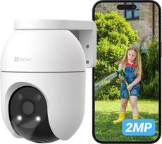 EZVIZ 2 MP WLAN lauko stebėjimo kamera, pasukama ir pakreipiama kamera su dvipusiu garsu, asmens aptikimu, automatiniu sekimu ir aktyvia gynyba, C8c