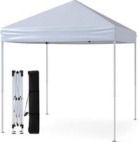 FANTASK iššokanti sulankstoma pavėsinė 2 x 2 m, atspari vandeniui, atspari žiemai, stabili, apsauganti nuo UV spindulių 50+ (balta)