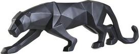 FJWYSANGU Abstrakčios leopardo statulos Panteros skulptūra Rankų darbo gyvūnų derva Šiuolaikinis namų dekoras Mažas juodas