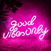 Geras vibes tik neoninis ženklas Rožinė LED žodis šviesos ženklas Neon šviesos akrilo raidės LED neoninis ženklas miegamojo sienos baras šalis dekoro šviesos ženklas