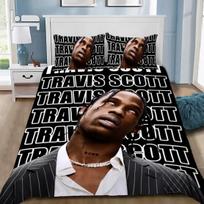 Raperis T-Travis Scott Jack Patalynės Komplektas Raperis Antklodės Užvalkalas Pagalvės Užvalkalas Suaugęs Berniukas Mergaitė Miegamojo Dekoras Vaikai Viengulis Dvigubas EU Single(135*200cm)3pcs gray