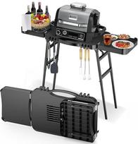 GFTIME universalus nešiojamas grilio krepšelis, skirtas "Enders Urban", "Weber Q100/Q200/Q300", "Ninja Woodfire", "Burnhard Wayne" - sulankstomas lauko grilio stovas su dideliu darbiniu paviršiumi ir reguliuojamo aukščio kojelėmis
