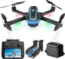 GPS dronas su kamera Ice 4K (ekranas, nuotolinio valdymo pultas), sulankstomas mini dronas suaugusiesiems, pradedantiesiems ir vaikams, 45 minučių skrydžio laikas, 2 papildomi akumuliatoriai, grąžinimas automobiliu, iki 249 g, C0