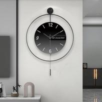 HAMON Didelis modernus sieninis laikrodis 70 cm Modernus sieninis laikrodis su švytuokle, dekoratyvinis minimalistinio dizaino kvarcinis tylus sieninis laikrodis svetainei, virtuvei, biurui, miegamajam
