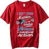 Black Summer Man tshirt I Dont Make Mistakes On Guitar I Take Spontaneous Creative Action Short Sleeve Rock O Neck Tees S