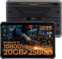 HOTWAV R10 Pro lauko planšetinis kompiuteris, 10,1 colio HD+ atsparus planšetinis kompiuteris, 20GB + 256GB/2TB 10800mAh "Android 14" vandeniui atsparus planšetinis kompiuteris, 13MP + 5MP kamera IP68/IP69K, GPS/4G LTE Dual SIM/5G WiFi/Face ID