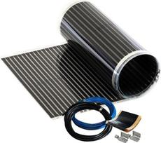 Infraraudonųjų spindulių šildymo plėvelė Elektrinis grindų šildymas 100 cm rinkinys 90 W/m² - 10,0 m² - efektyvus ir ekonomiškas šildymas naujai statybai arba senų pastatų renovacijai [A+++ energinė klasė]