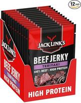 Jack Links Beef Jerky Teriyaki - pakuotė po 12 (12 x 25 g) - džiovintos mėsos baltyminiai užkandžiai - daug baltymų turintys užkandžiai sporto salėje, sporto salėje, lauke - amerikietiškas maistas žmonėms - Jerky traškučiai iš jautienos mėsos