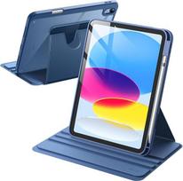 JETech sukamas dėklas "iPad" (A16) 11/10 kartos (2025/2022) su pieštuko laikikliu, 360 laipsnių kampu besisukantis apsauginis dėklas su permatoma nugarėle, automatinio budėjimo/užmigimo funkcija (Navy)