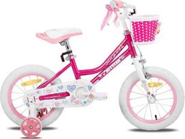 JOYSTAR 12/14/16/18 Zoll Kinderfahrrad für 2-8 Jahre alte Mädchen, 12/14/16/18 Zoll Mädchenfahrrad mit Stützrädern und Korb,Blau