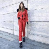 Women Fashion Casual Thick Hot Snowboard Skisuit Outdoor Sports  Zipper Ski Suit L