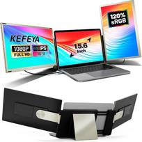KEFEYA 15,6 colių nešiojamojo kompiuterio ekrano plėtinys visiems nešiojamiesiems kompiuteriams 120 % sRGB FHD 1080P nešiojamojo kompiuterio monitoriaus plėtinys Trigubas nešiojamasis monitorius su C tipo USB HDMI kištukiniu jungikliu "Mac", "Windows", "C