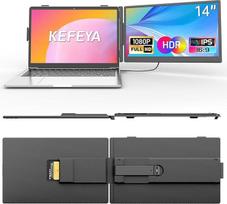 KEFEYA Nešiojamojo kompiuterio ekrano plėtinys 14 colių FHD 1080P IPS nešiojamojo kompiuterio monitoriaus plėtinys Dvigubas ekrano plėtinys 13-17 colių nešiojamiesiems kompiuteriams su USB-C/HDMI prievadu, Plug n Play, skirtas Windows/Mac/Android/PS5