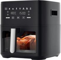 KEINVE "Easy Fry & Grill" karšto oro keptuvė, "2-in-1" technologija (oro keptuvė ir grilis), skaitmeninis ekranas, 8 litrų talpa, 8 kepimo programos, energijos taupymas, be aliejaus, juoda