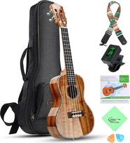 Koncertinė ukulelė pagaminta iš Koa akacijos masyvo Profesionali sklandžiai blizganti ukulelė Havajų ukulelė Koncertiniai muzikos instrumentai 23 colių su krepšiu