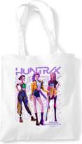 Kpop Demon Hunters Huntrix Golden Trio Pose Grocery Travel Reusable Tote Bag, White