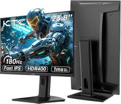 KTC žaidimų monitorius, 24 colių, QHD 2K@180 HZ/144 HZ, su sparčiu IPS skydeliu, 1 ms, HDR 400, "Adaptive Sync", 400 cd/m² ryškumas, reguliuojamas vertikalus ir vertikalus stovas (100 x 100 mm)