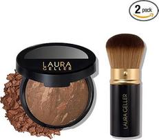 Laura Geller New York "Baked Balance-n-Brighten Foundation" makiažo priemonių rinkinys su kabuki šepetėliu, 59 mm, karamelė
