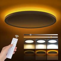LED lubų šviestuvas su nuotolinio valdymo pulteliu, 36 W, 1800 K apšvietimas, reguliuojamas naktinis apšvietimas, 3000 K - 6500 K, skirtas miegamajam, vaikų kambariui, svetainei, prieškambariams, virtuvei, vonios kambariui, skersmuo 40 cm