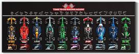 Lego "Speed Champions Ultimate Formula 1 Collector's Pack" sieninė lenta (automobilių nėra), skirta Lego 77242-77251 kolekciniam F1 modelių rinkiniui, taupanti erdvę, kūrybiškas namų dekoras