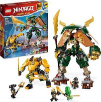 LEGO 71794 Ninjago Lloydo ir Arino nindzių komandos mechanizmai, rinkinys su 2 sujungiamomis figūrėlėmis ir 5 mini figūrėlėmis, nindzių kovų žaidimų rinkinys, dovana vaikams