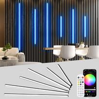 Lichaser RGB LED šviesos diodų apšvietimo juosta, WiFi 6 Stück Schwarz LED Streifen Alexa Kompatibel, Musik Sync Selbstklebend Light Strip für Akustikpaneele, Wandpaneele Beleuchtung (40 * 2 + 60 * 2 + 90 * 2 cm)