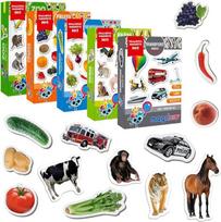 Magnetai vaikams, 110 dalių, dideli magnetai su zoologijos sodu, ūkiu, daržovėmis, vaisiais ir transporto priemonėmis, rinkinys 5 in 1, Montessori mokymosi žaislas klasei ir namams, dovana vaikams Magdum