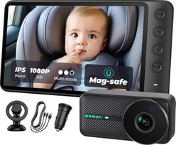 Magnetinė vaikiška kamera Auto, 12,7 cm (5 Zoll), 1080P HD IPS, magnetinis užraktas, automatinis įjungimas, 360° Drehung mit Split- und Zoom-Modus, USB-betriebene Autositzkamera für die Rückseite