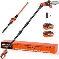 MAXLANDER Hochentaster und Heckenschere Akku Elektrisch Teleskop Combo,2 in 1 Kettensäge 20cm Elektrisch und 45cm Stangenheckenschere Mit 2*3000 mAh Akku