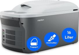MEDION MD13100 "2-in-1" šaldymo dėžė (16 litrų, mobili elektrinė automobilinė šaldymo dėžė, termoelektrinė, mini šaldytuvas, "2-in-1" jungtis 230 V ir 12 V, nešiojimo dirželis, skirta atostogoms, stovyklavimui ir kelionėms, MD13100)