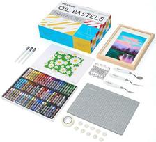 MEEDEN Weiches Ölpastell-Set: Kūrybinis rinkinys su 72 spalvomis ir 6 pastelinėmis spalvomis: 102-teiliges Ölpastell-Set mit 72 Farben und 6 weißen Pastellkreiden - All-in-One-Ölkreiden mit Papier, Palettenmesser, Abdeckband - Kunstbedarf für Künstler, An