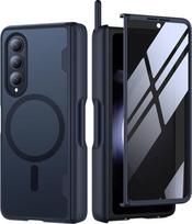 MOBOSI "Samsung Galaxy Z Fold 4" dėklas su apsauga nuo skimbčiojimo, suderinamas su "Magsafe", mobiliojo telefono dėklas su priekine ekrano apsauga, magnetinis viso korpuso dėklas "Z Fold4" su "S Pen" lizdu, juodas