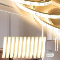 Neoninė LED juosta 10 m, silikoninė vandeniui atspari ugniai atspari IP65 LED juosta Šiltai balta 3000 K 10 mm LED pasakų žibintai Lauko 230 V lanksti "pasidaryk pats" šviesos juosta lauke su maitinimo šaltiniu namams, šaliai, virtuvei