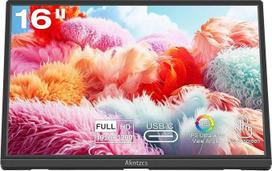 Nešiojamasis jutiklinio ekrano monitorius 16 colių FHD 1920 x 1200P HDMI USBC jutiklinio ekrano monitorius IPS ekranas, skirtas kompiuteriui "Ras Pi", įmontuotas garsiakalbis