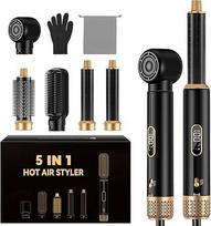 Plaukų stiliatorius 5 in 1, "Airstyler" plaukų stiliatoriaus rinkinys su LCD ekranu, apvalus šepetys plaukų džiovintuvas, karšto oro šepetys, oro srauto garbanojimo žnyplė, automatinis, plaukų džiovintuvas, plaukų tiesinimo šepetys visų tipų plaukams