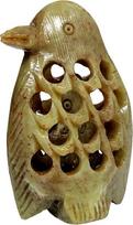 Purpledip muilo akmens statula Nested Penguins Grid Design Jaali Work Mesh Sculpture (12103)