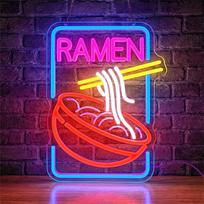 RAMEN neoninis ženklas sienoms dekoruoti, LED neoninės šviesos pakabinamas ženklas, valdomas USB jungikliu, skirtas miegamajam, svetainei, žaidimų kambariui (RAMEN)