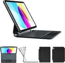 RAYMCRAFT "iPad 11th Gen" (A16, 2025)/10 kartos klaviatūros dėklas su klaviatūra "iPad" 11 kartos (A16, 2025) / 10 kartos, "Magic Keyboard" su 11 spalvų foniniu apšvietimu, atsparus dėmėms
