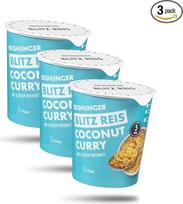 REISHUNGER Blitz Blitz Rice Coconut Curry - 3 x 70 g - kario basmati ryžiai su itin ilgais grūdeliais - įpilkite, išmaišykite, mėgaukitės - paruošti per 3 minutes