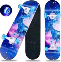 Riedlentė 31 x 8 colių visiškai Cruiser riedlentė pradedantiesiems, 8 sluoksnių klevo medienos ABEC-11 rutuliniai guoliai, dviguba Kick Deck Concave riedlentė paaugliams ir suaugusiems