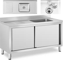 Royal Catering Vieno dubens maitinimo kriauklė su stumdomomis durelėmis, dešinė 140 x 60 x 94,5 cm