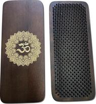 Sadhu lenta Tamsus mango medžio nago lenta 100 % rankų darbo 4 dydžių (8 mm / 10 mm / 12 mm / 15 mm), skirta jogai, meditacijai ir dėmesingumui, atsipalaidavimui ir pusiausvyrai (Om Cream, 10 mm)