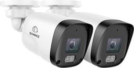 SANNCE 2 lauko stebėjimo kameros 3 MP su garsu, 2K Poe lauko kamera, 4 mm objektyvas, naktinis matymas iki 98 pėdų, IP67, judesio aptikimas, be maitinimo adapterio